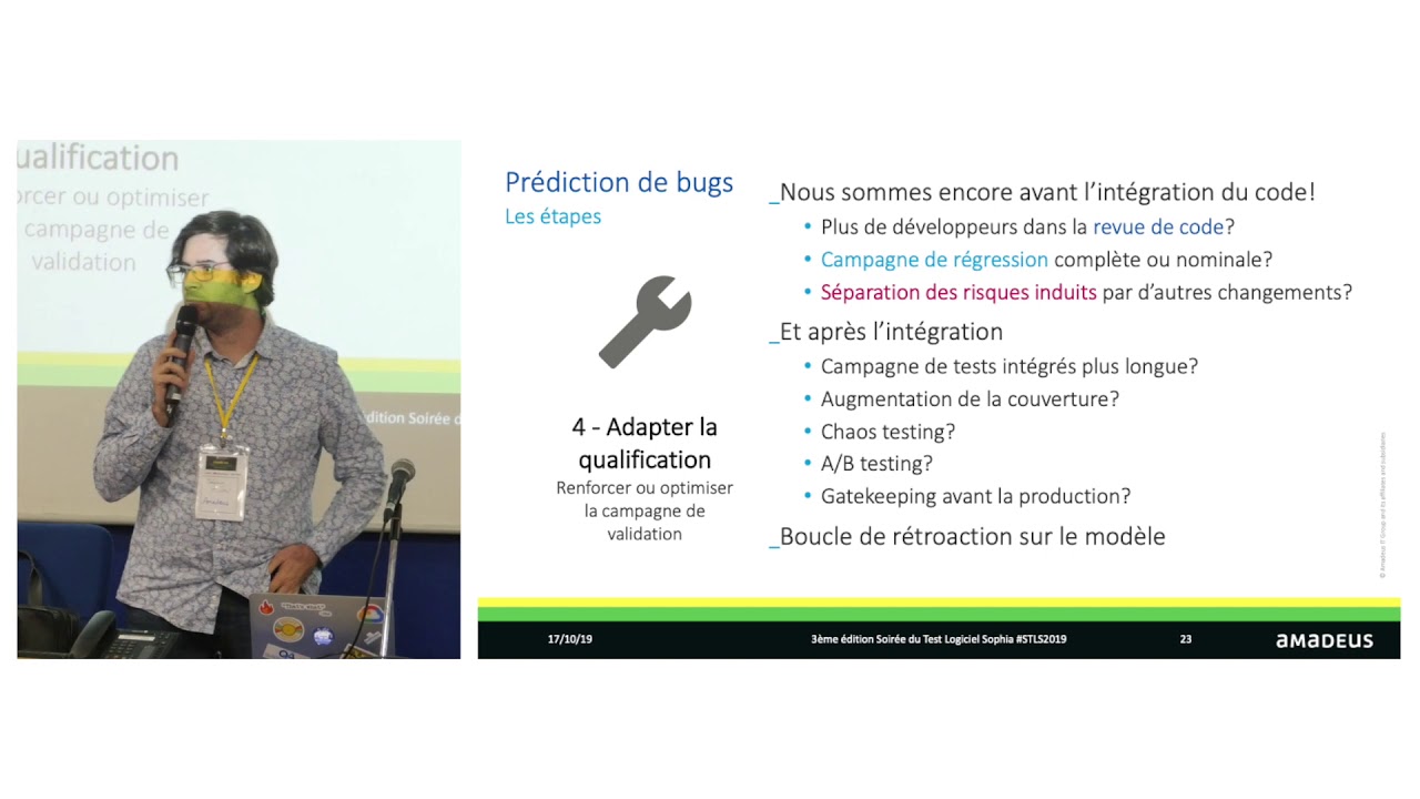 Soirée du Test Logiciel Sophia 2019 - Conférence "Prédiction du bug dynamique" - J. Milhau (Amadeus)