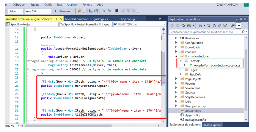Automatiser tests C# BDD Spekflow