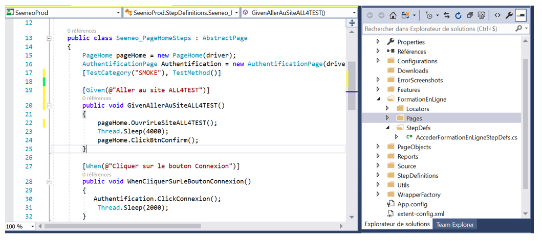 Automatiser tests C# BDD Spekflow