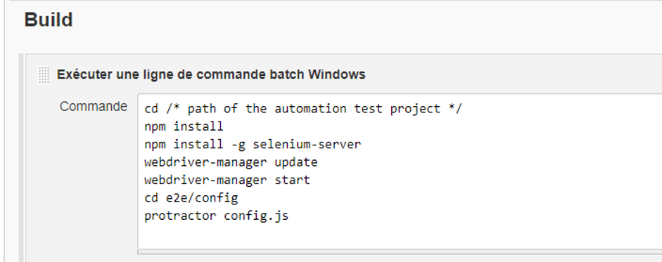 Commandes avec-jenkins Cucumber Report Jenkins