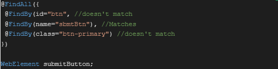 Localisation a l'aide de FindAll Framework Selenium