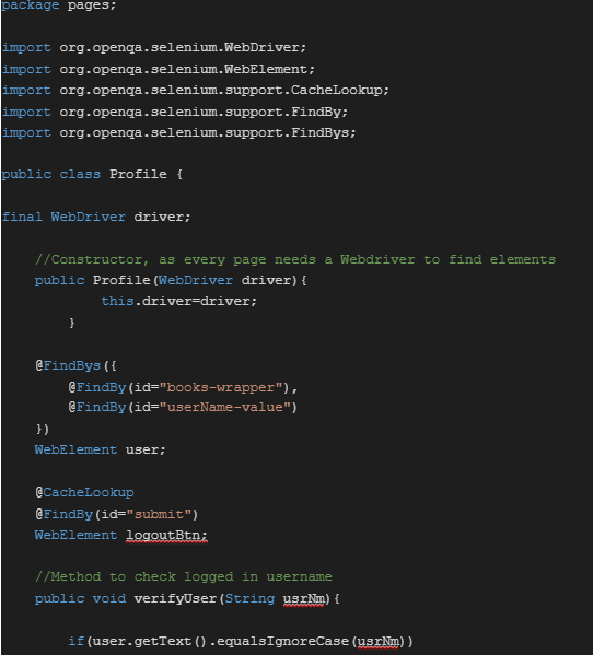 Classe de profil partie 1 Framework Selenium