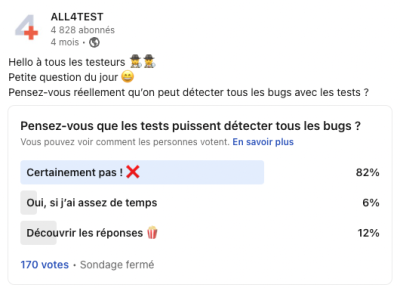 Pensez-vous que les tests puissent détecter tous les bugs? avis test logiciel