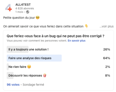 Que feriez-vous face à un bug qui ne peut pas être corrigé ? question test logiciel